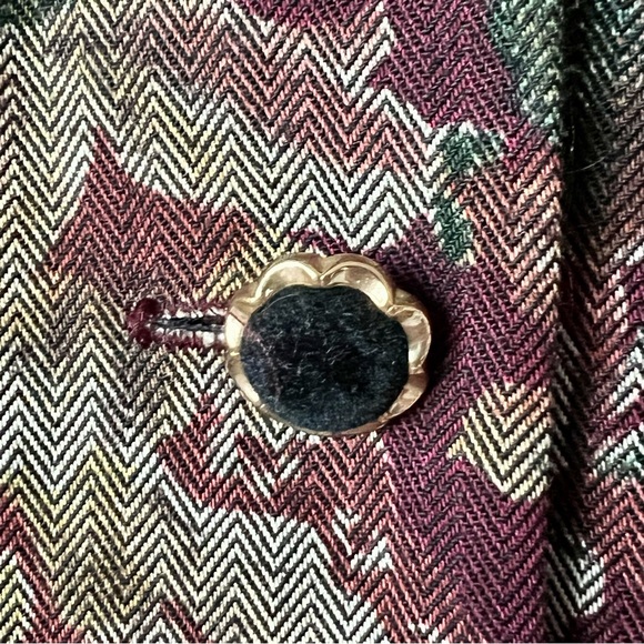 Vintage MOLLY MALLOY Petite Floral Velvet Collar Long Sleeve Dress—SZ. 4P - Picture 15 of 17